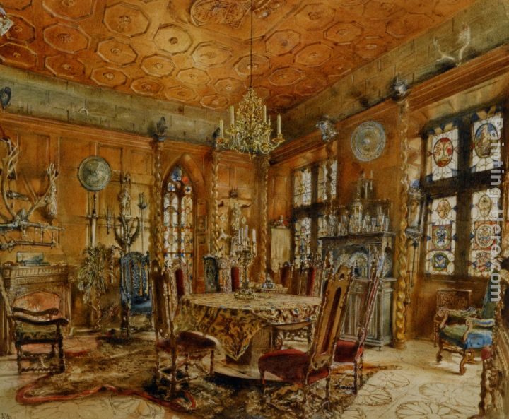 Rudolf Ritter von Alt Schlossinterieur Im Renaissancestil